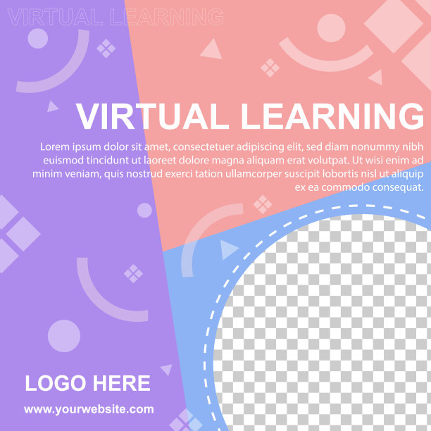 虚拟学习社交媒体贴横幅图片下载
