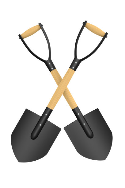 白色背景上有两把铲子。花园工具。孤立的3 d iillustration图片下载