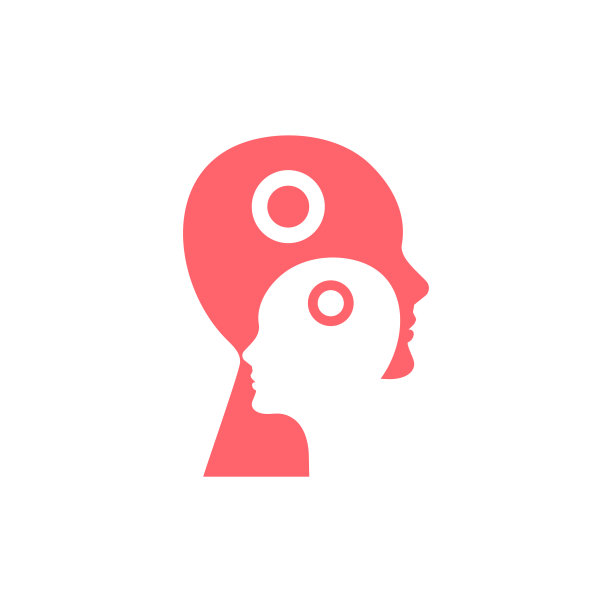 同理心的象征。两位男概要文件。心理学图标。通信信号图片下载