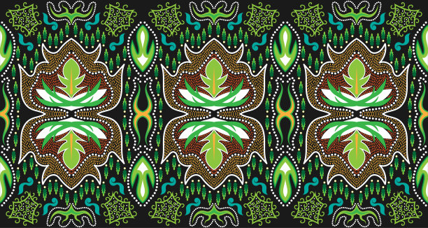 黄绿色民族织物图案无缝装饰传统中亚图案4图片下载