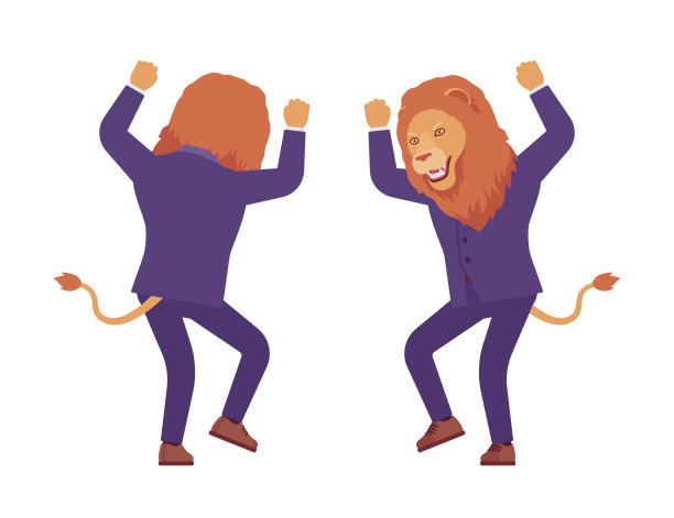 雄狮，野生动物的头，人类的尾巴在愤怒中发狂图片下载