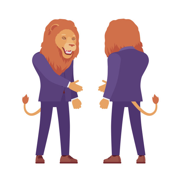 雄狮，大型野生动物首尾相迎人类图片下载