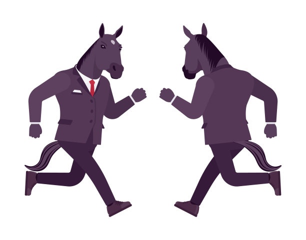 马人，大有蹄的雄性动物，正式的人穿，跑步图片下载