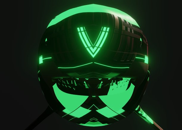 3d渲染插图的未来机械海洋鲨鱼在黑暗的背景图片下载