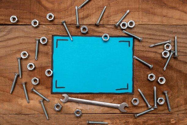 新想法，维修计划的头脑风暴，维修方案，施工项目，创造性思维螺母和螺栓模式，工具箱工具图片下载