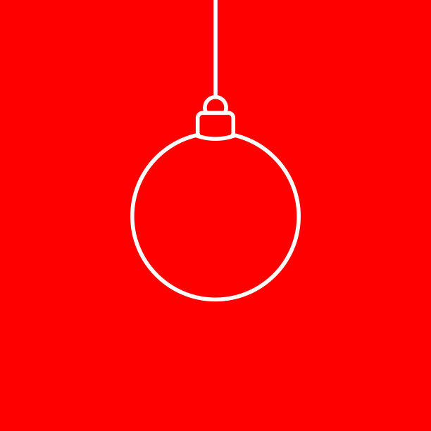 圣诞球孤立在红色背景。圣诞贺卡。最小的圣诞节抽象背景。矢量插图。图片下载