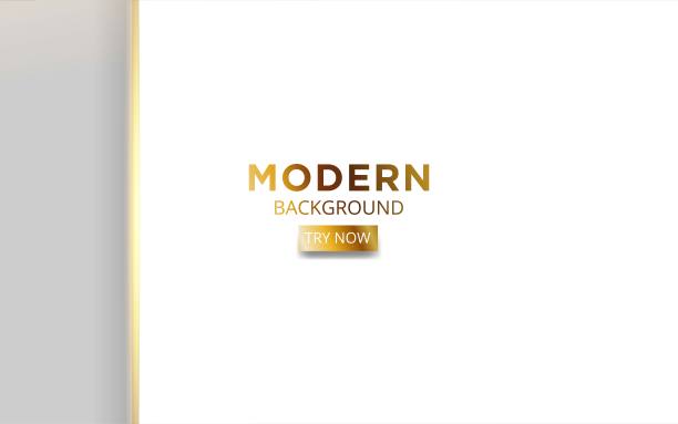 现代白色覆盖层背景横幅设计与黄金线，可以用于海报，横幅，网页，矢量插图。矢量插图。图片下载