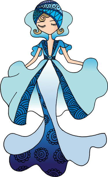 矢量插图时装设计绘画妇女服装图片下载