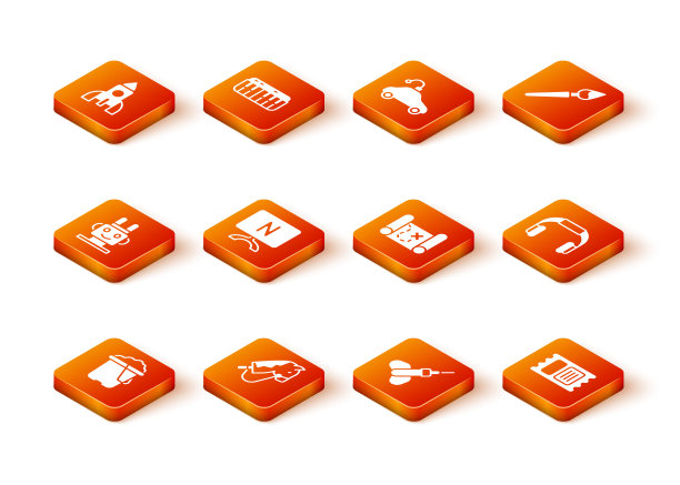 集沙桶，玩具马，机器人玩具，智能电视，飞镖箭，海盗藏宝图，马戏团门票和耳机图标。向量图片下载