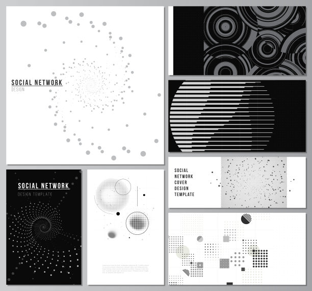 为封面设计，网站设计，网站背景或广告的社交网络模型矢量布局。摘要技术学黑色彩学背景。数字数据。高科技概念。图片下载