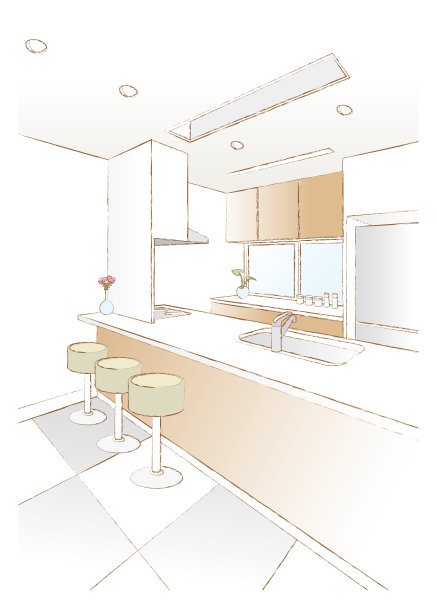 向量插图在厨房。图片下载