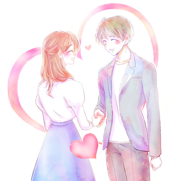 插图的幸福夫妇形成图片下载