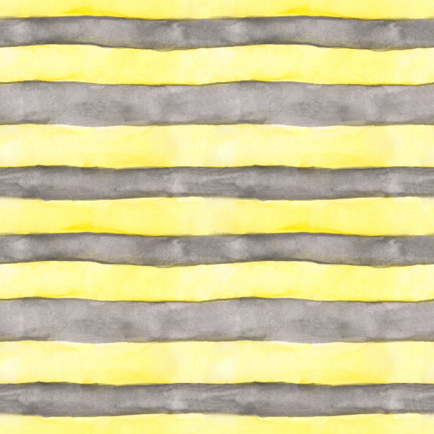 黄黑色水彩抽象条纹无缝图案。手绘无休止的打印。丰富多彩的道路纹理。可爱的蜜蜂颜色条纹背景。最小重叠结构设计。图片下载
