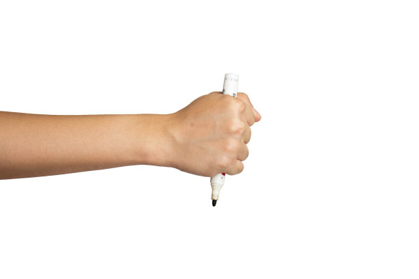 关闭手握永久标记隔离与白色背景图片下载