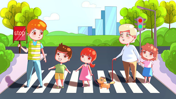 过马路场景图片下载