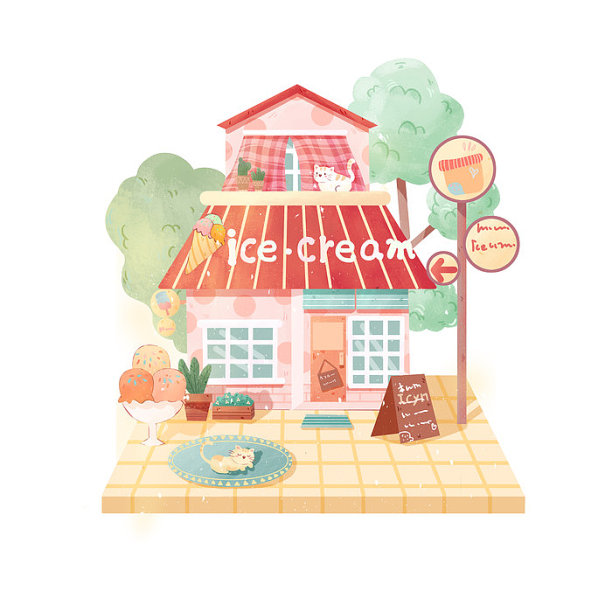 夏天冰淇淋甜品店蛋糕店图片下载