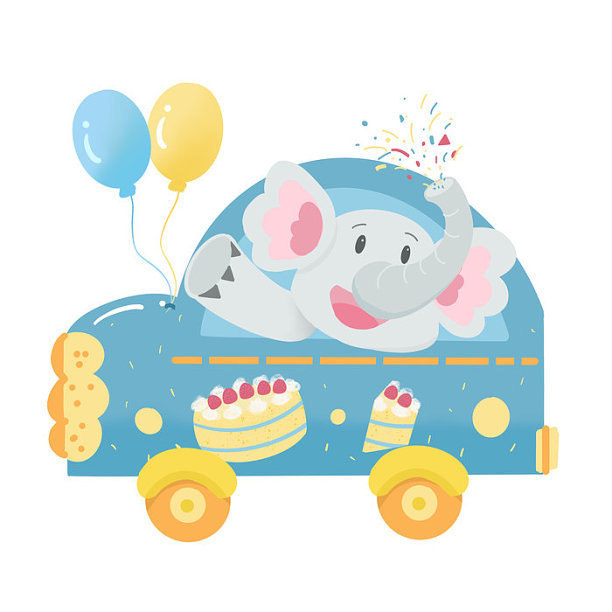 生日车和动物图片下载
