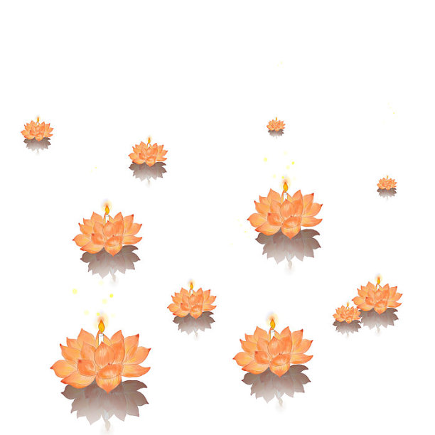 荷花灯唯美中元节图片下载