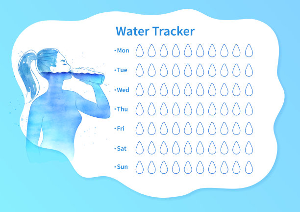 水追踪与水彩女性剪影图片下载