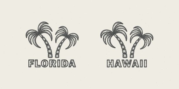 一套彩色插图的手掌，文本与垃圾纹理的背景。图片下载