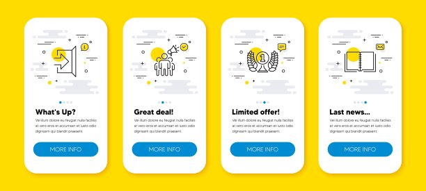 向量集合的品牌大使，桂冠奖和退出线图标集合。向量图片下载