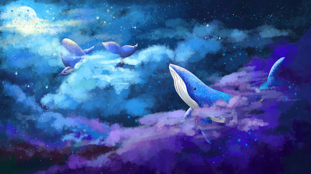 鲸鱼星空图片下载