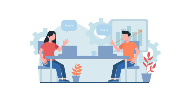 业务人员工作平面插图。可用于网上购物，数字营销，团队合作，商业策略和分析的网页设计模板。用于网站和移动网站开发的现代矢量插图概念图片下载