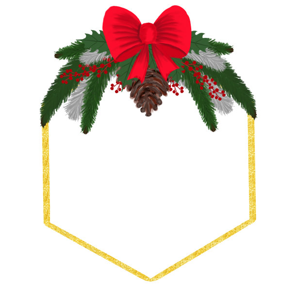 圣诞节黄金框架。节日的作文。贺卡的元素。邀请卡。设计装饰。节日聚会等。打印说明图片下载