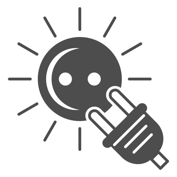 插座与阳光和插头固体图标，能源概念，电力和太阳能矢量标志在白色背景上，字形风格图标的移动概念和网页设计。矢量图形。图片下载