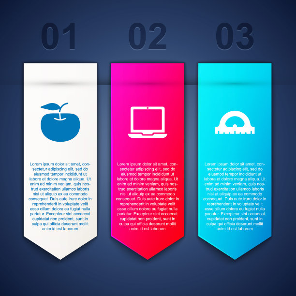 设置苹果，笔记本电脑和量角器网格。业务信息模板。向量图片下载