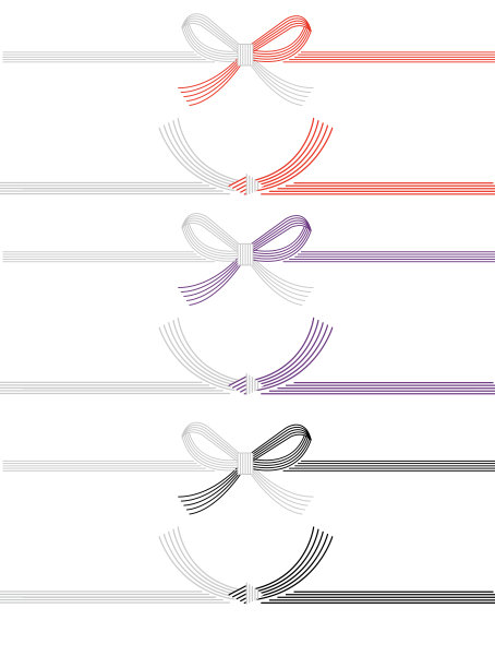 矢量插图材料的水木花结和结/水木/零件/ Noshi /日本风格图片下载