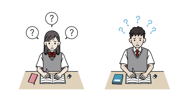 小学生学习不懂插画图片下载