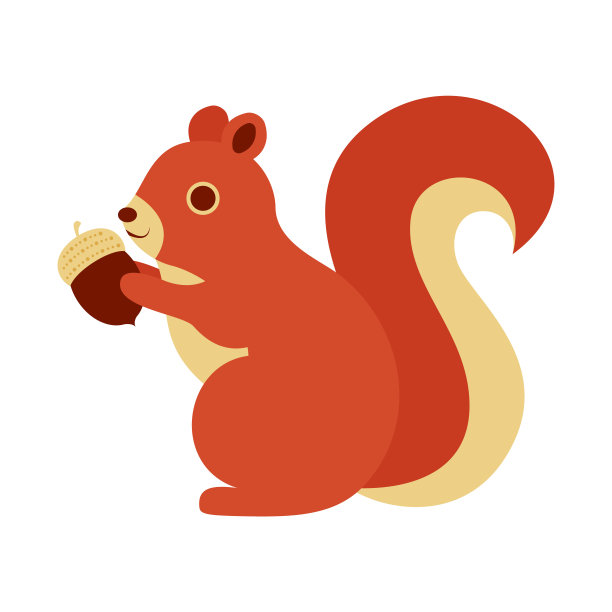 矢量插图的松鼠与坚果横幅，卡片，传单，社交媒体墙纸，等。图片下载