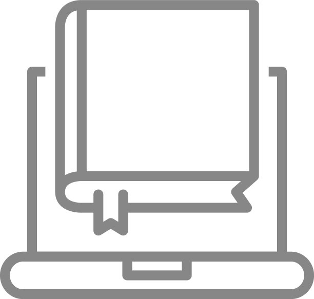 书与笔记本电脑线图标网络图书馆电子书图片下载