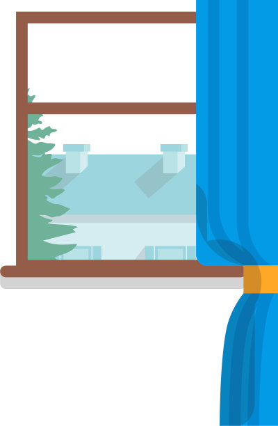 窗户内，可以看到邻居的房子图片下载