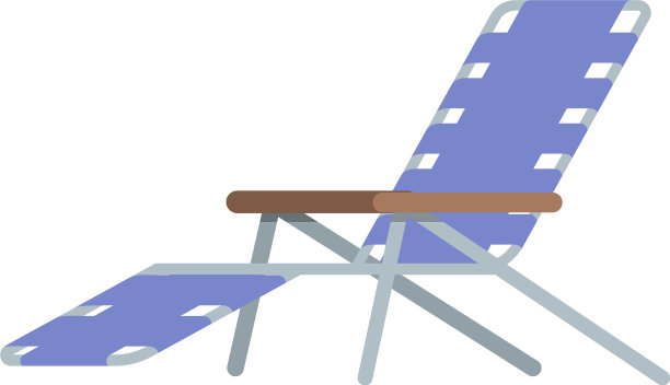 户外帆布床或沙滩躺椅图标图片下载