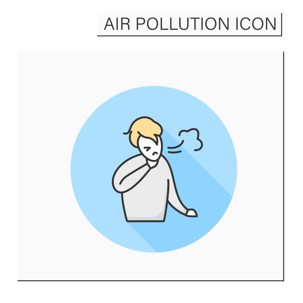 呼吸困难彩色图标图片下载