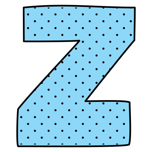 Z字母，蓝色字母，带圆点图片下载