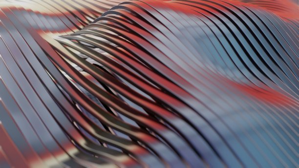 波形带表面三维金属粗糙纹理图片下载