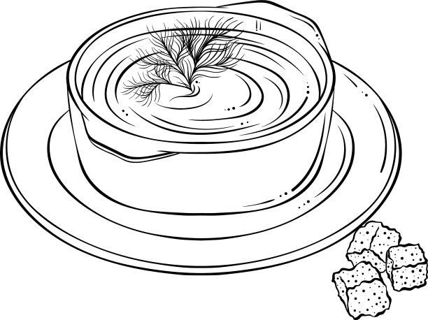 一碗面包丁汤图片下载