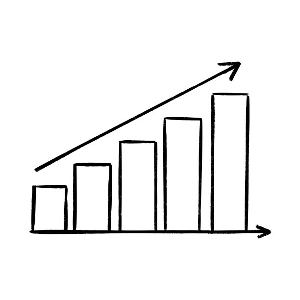 图形图表与箭头向上的草图图片下载