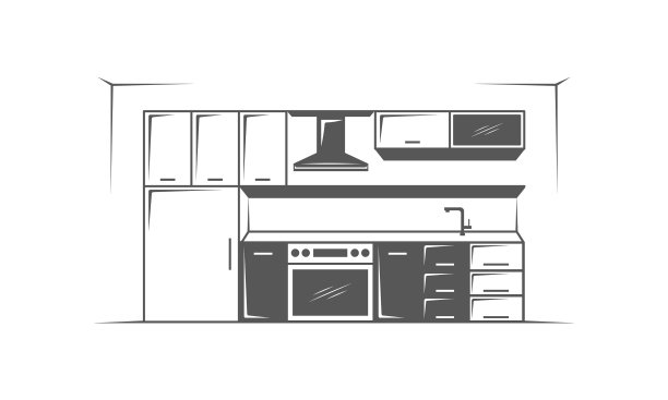 家具厨房房间极简标志图片下载