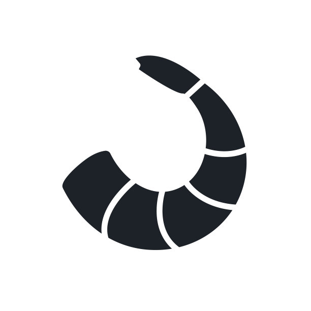 对虾剪影黑孤图片下载