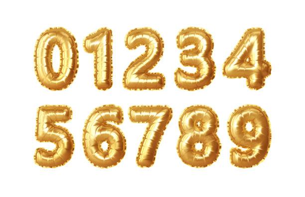 0123456789金色箔数字图片下载