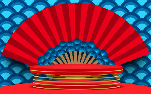 红裙，白扇图片下载