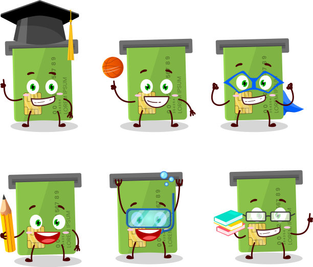 在校学生ATM卡槽卡通人物图片下载