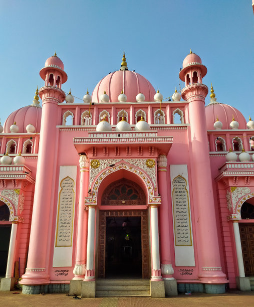 Beemapally清真寺，位于喀拉拉邦特里凡得琅，拍摄于2020年3月10日。Syedunnisa Beema Beevi及其子Syedu Shuhada Maheen Abubacker的陵墓。图片下载