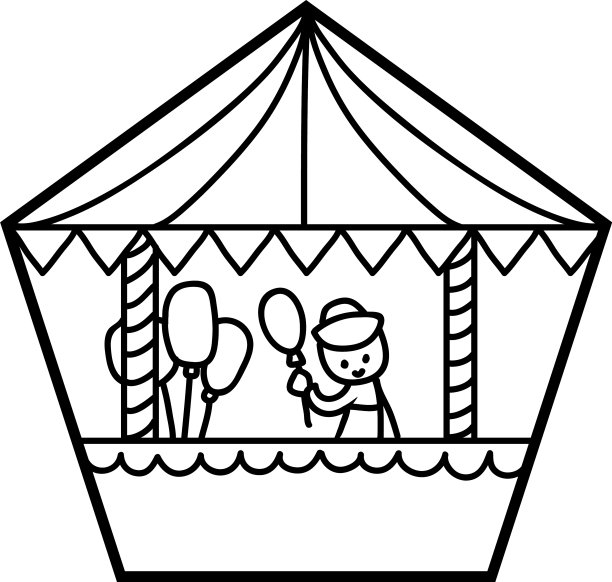 涂色书气球摊图片下载