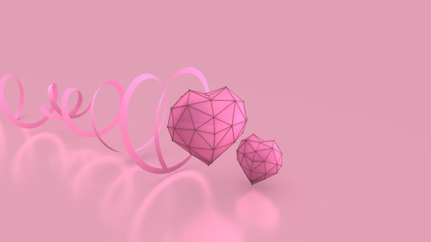 粉色的心背景图片下载