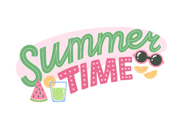 丰富多彩的夏季字母设计在现代风格图片下载